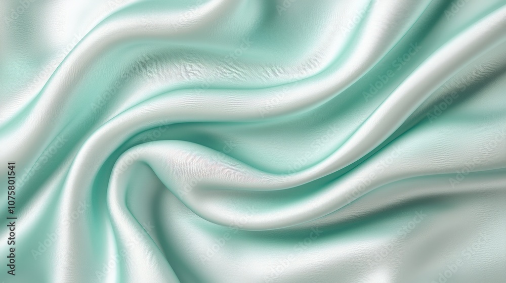 Obraz premium Abstract Mint Green Silk Fabric Drape Texture Background