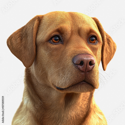 Wallpaper Mural Close-Up Illustration of a Dog on a White Background, Isolated Animal Character Portrait, Great for Pet-Themed Projects, Invitations, and Educational Materials Torontodigital.ca