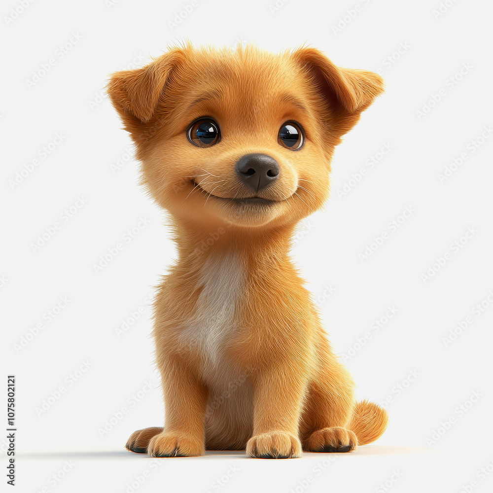 Obraz premium Adorable Illustration of a Playful Puppy Enjoying Outdoor Fun in an Isolated Setting Perfect for Animal Lovers and Enthusiasts Capturing Joyful Moments