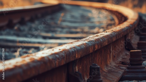 Close-Up of a Rusty Railway Track