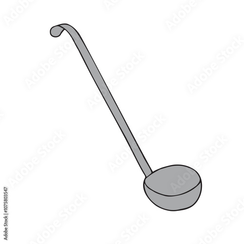 Vector hand drawn sketch doodle colored ladle isolated on white background