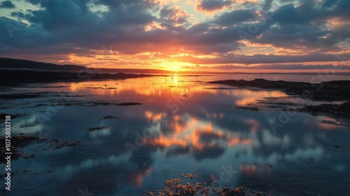 Sunset Reflection in Calm Waters