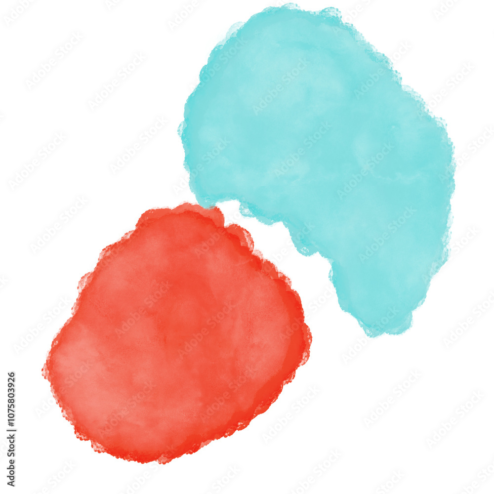 Fototapeta premium Orange Blue Watercolour Shapes