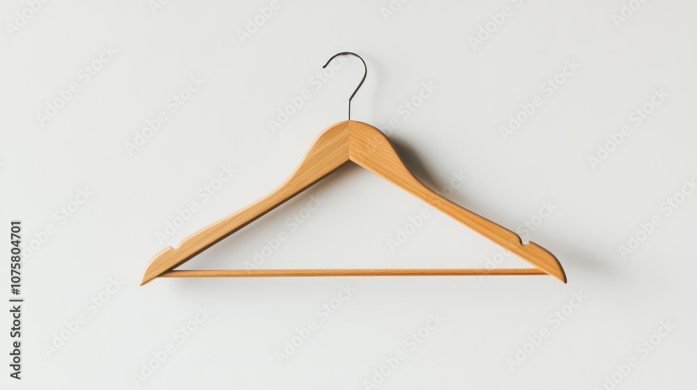 Wooden Hanger on Minimalist Background Wooden Hanger on Minimalist Background