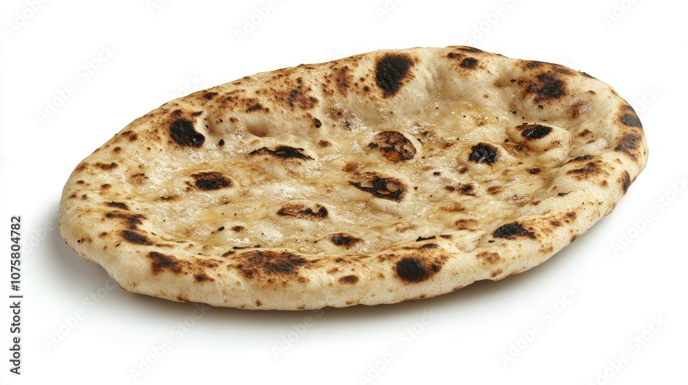 Freshly Baked Flatbread on White Background Freshly Baked Flatbread on White Background