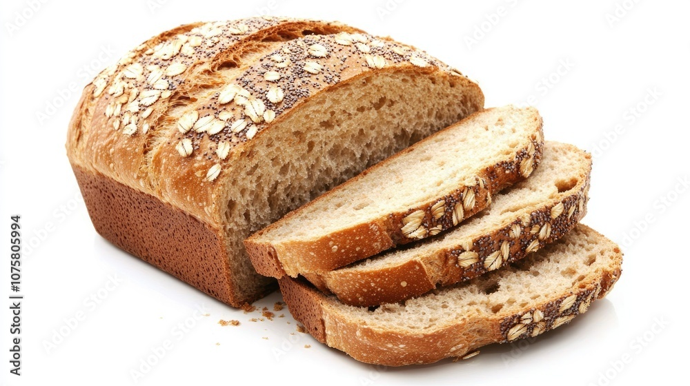 Sliced Whole Grain Bread with Oats and Texture Sliced Whole Grain Bread with Oats and Texture