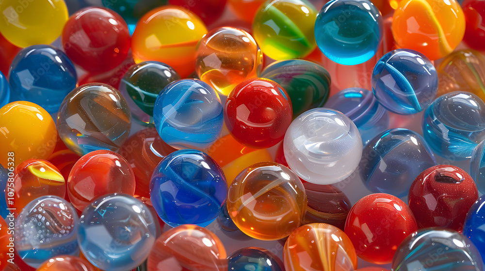 Colorful Glass Marbles Background.
