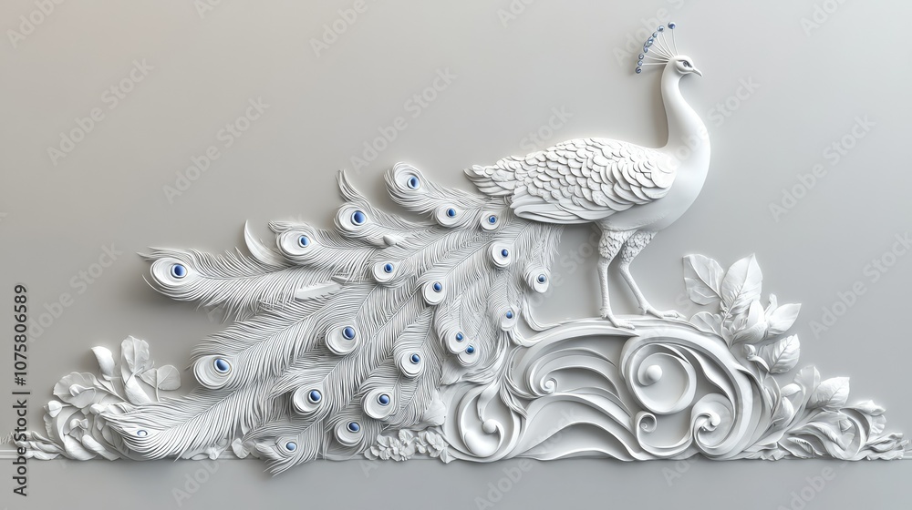 Obraz premium plaster peacock design