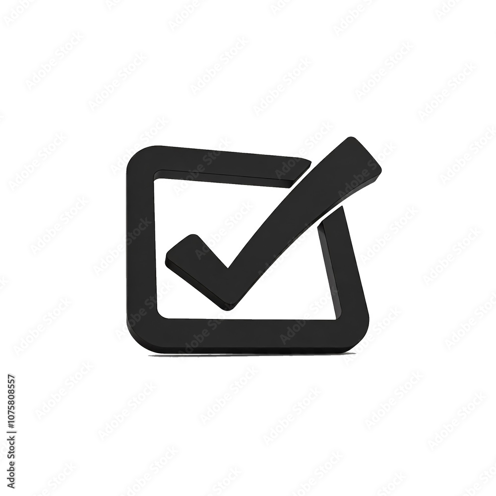 Check mark or tick sign in box. Check mark icon isolated on transparent background. Check mark or tick sign in box. Check mark icon isolated on transparent background.
