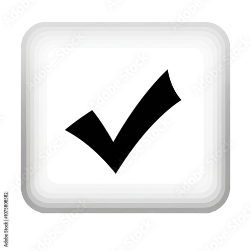 Check mark or tick sign in box. Check mark icon isolated on transparent background.