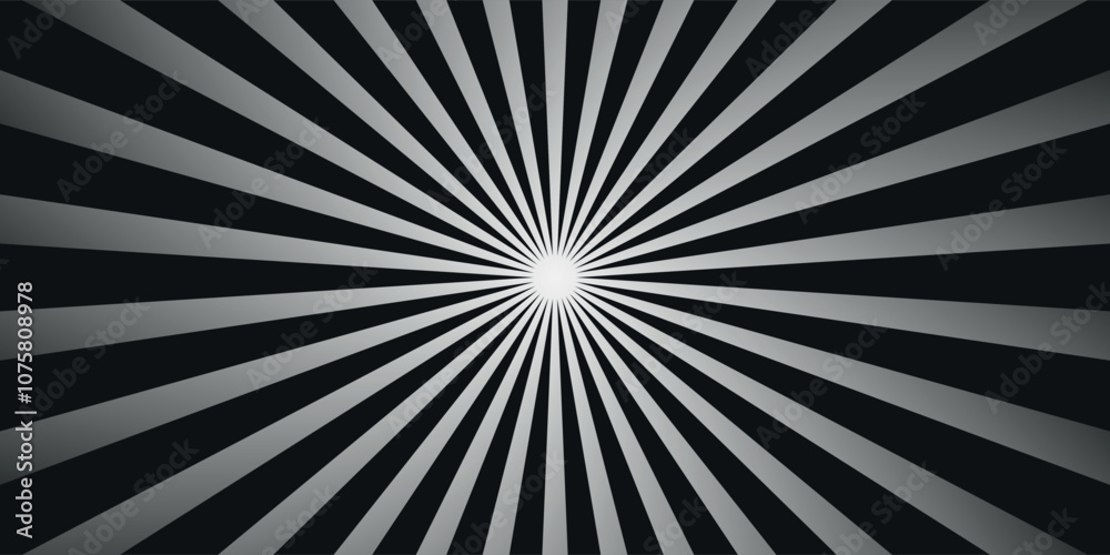 Sun ray light. Sun rays background. Radial burst. Sunburst black pattern isolated on white background. Beams line. Radiate sunlight. Comic effect texture. Retro pop art stripe. Vector illustration Sun ray light. Sun rays background. Radial burst. Sunburst black pattern isolated on white background. Beams line. Radiate sunlight. Comic effect texture. Retro pop art stripe. Vector illustration