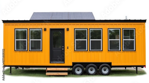 Modern Tiny House with Solar Panels and Yellow Siding   Sustainable Living