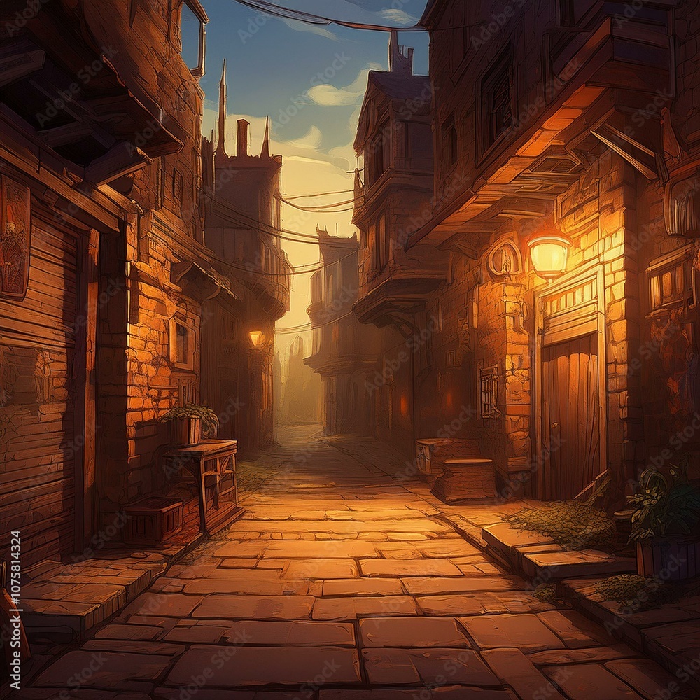 Obraz premium street in the town