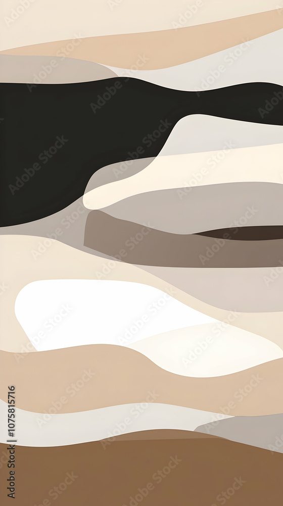 Abstract background with wavy lines in beige, brown, and white. Abstract background with wavy lines in beige, brown, and white.