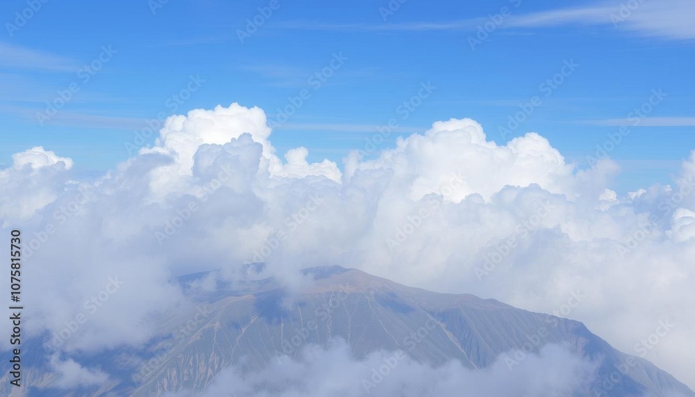 a mountain with a large amount of clouds a mountain with a large amount of clouds
