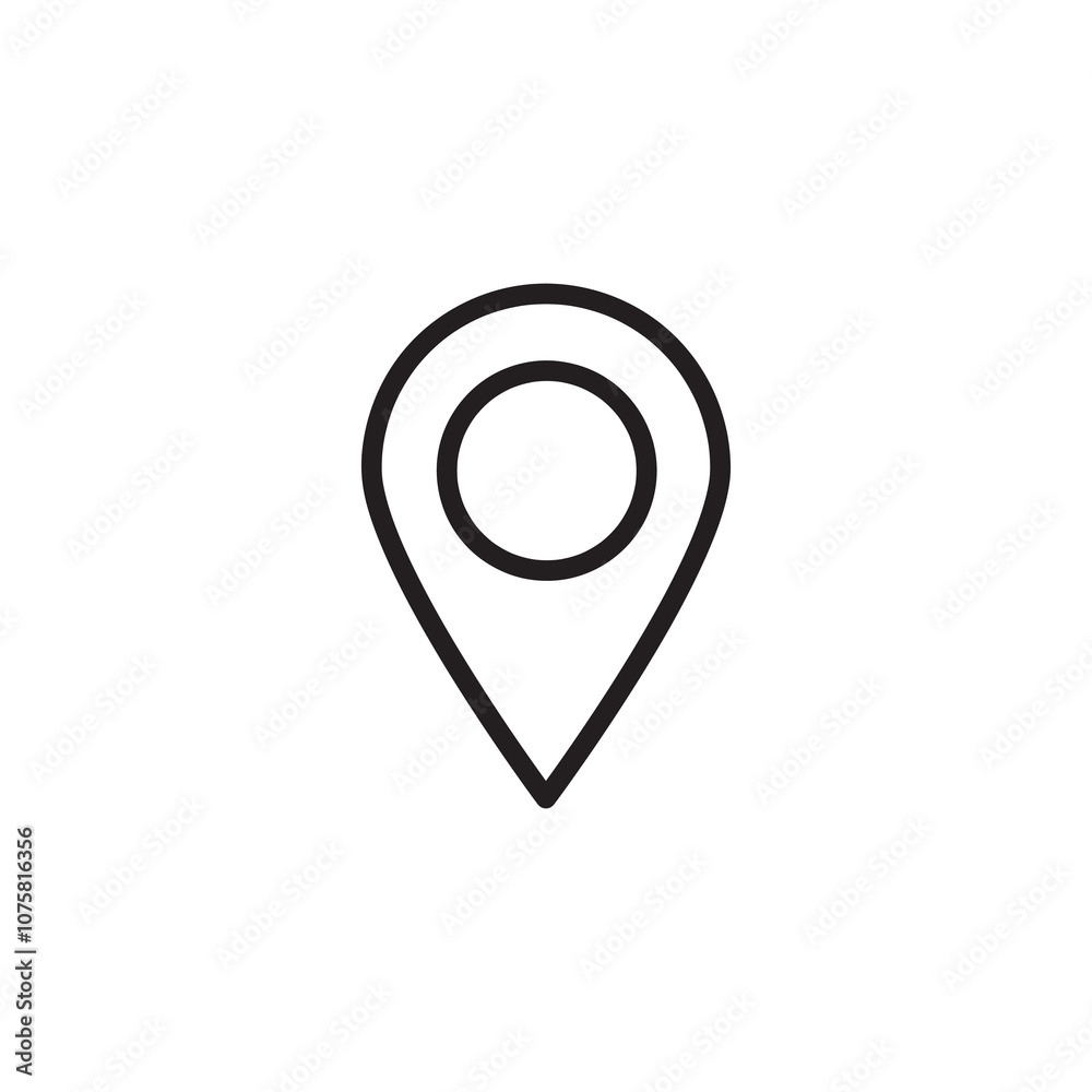 Map pointer, pin line icon, vector flat black linear illustration for web and app..eps Map pointer, pin line icon, vector flat black linear illustration for web and app..eps