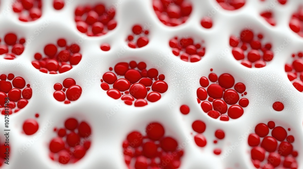Abstract Red Spheres on White Surface 3D Illustration Abstract Red Spheres on White Surface 3D Illustration
