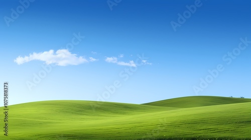 digital technology blue sky grass landscape poster background with generative