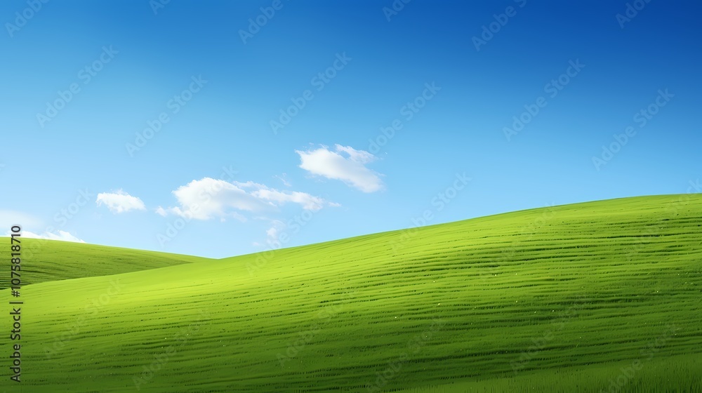 digital technology blue sky grass landscape poster background with generative digital technology blue sky grass landscape poster background with generative