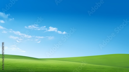 digital technology blue sky grass landscape poster background with generative