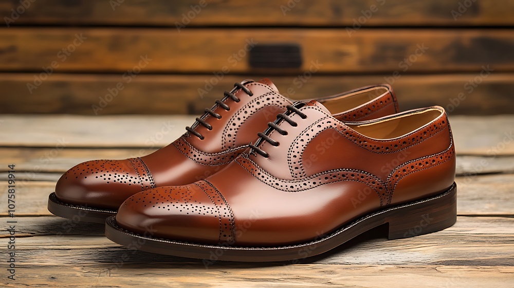 Classic Brown Leather Brogue Shoes