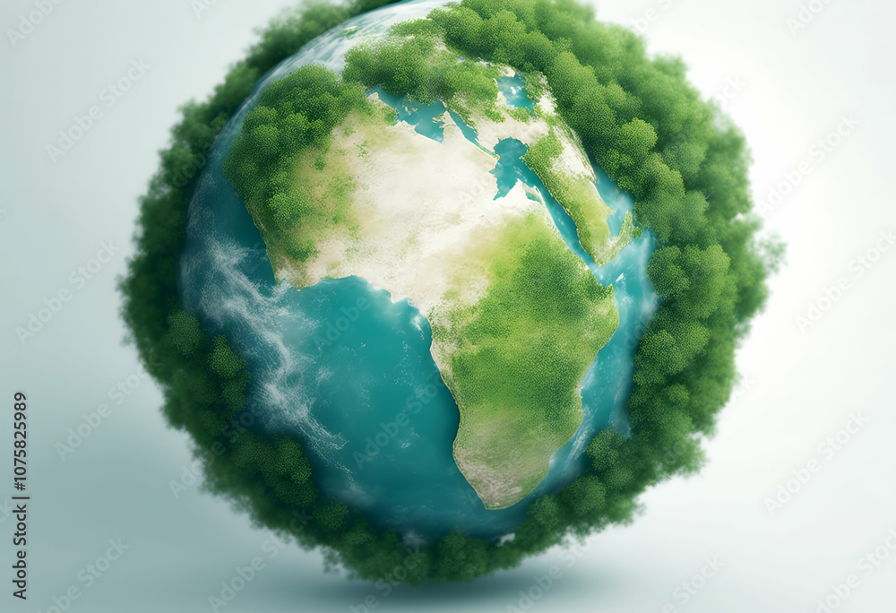 Fototapeta premium earth america reusing geography planet protection bio natural organic worldmap generative logotype environment map conceptual pollution three april global poster globe celebration leaf illustrati
