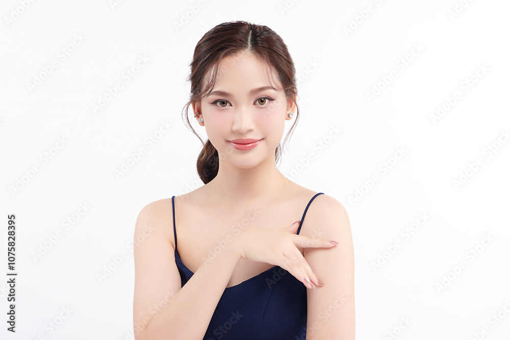 Beautiful young asian woman with clean fresh skin on white background, Face care, Facial treatment, Cosmetology, beauty and spa, Asian women portrait. Beautiful young asian woman with clean fresh skin on white background, Face care, Facial treatment, Cosmetology, beauty and spa, Asian women portrait.