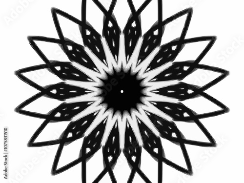 black and white flower