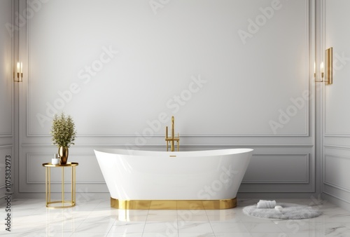 Bathroom white tub Elegance: A Bold Retreat