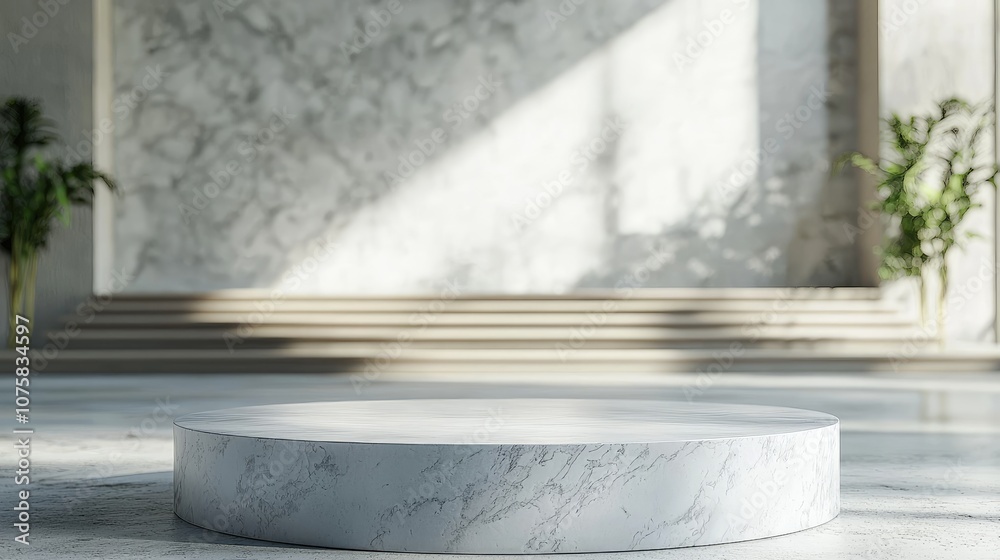 A Marble Platform in a Minimalist Interior
