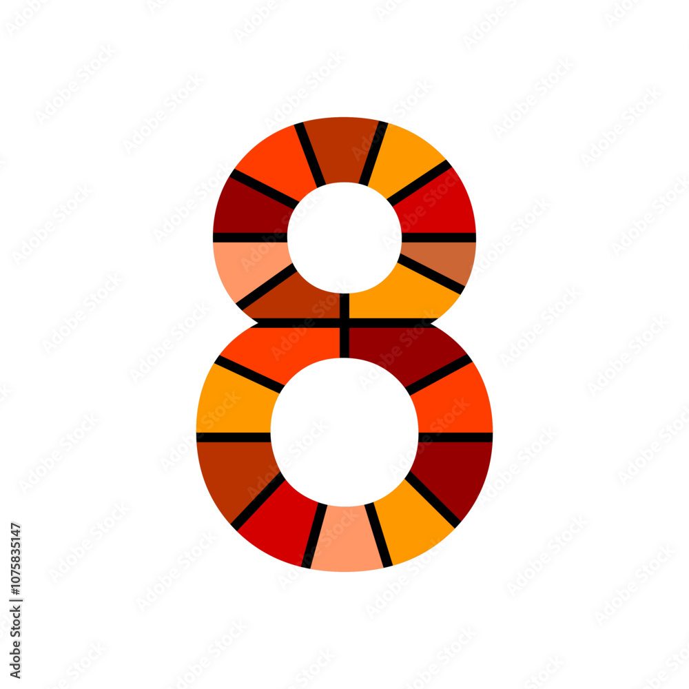 Obraz premium Number eight icon on white background. Vector illustration.