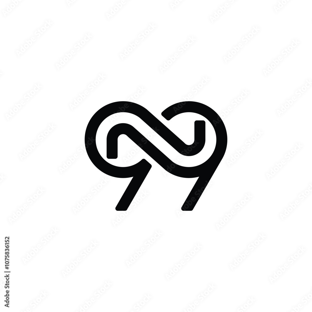 Infinity infinite loop with number 99, ninety-nine logo design inspiration Infinity infinite loop with number 99, ninety-nine logo design inspiration