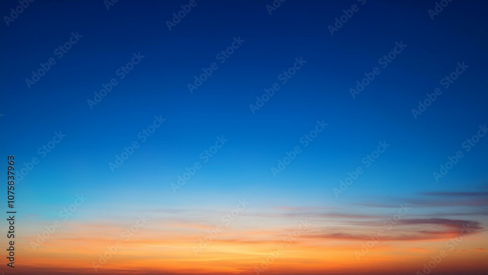 Beautiful sky gradient transitioning from deep blue to warm orange at sunset
Beautiful sky gradient transitioning from deep blue to warm orange at sunset