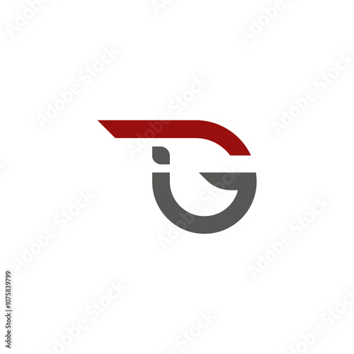 Abstract logo design featuring a combination of red and gray colors, creating a modern and professional look. Perfect for branding, business, and corporate identity applications. Initial TG logo