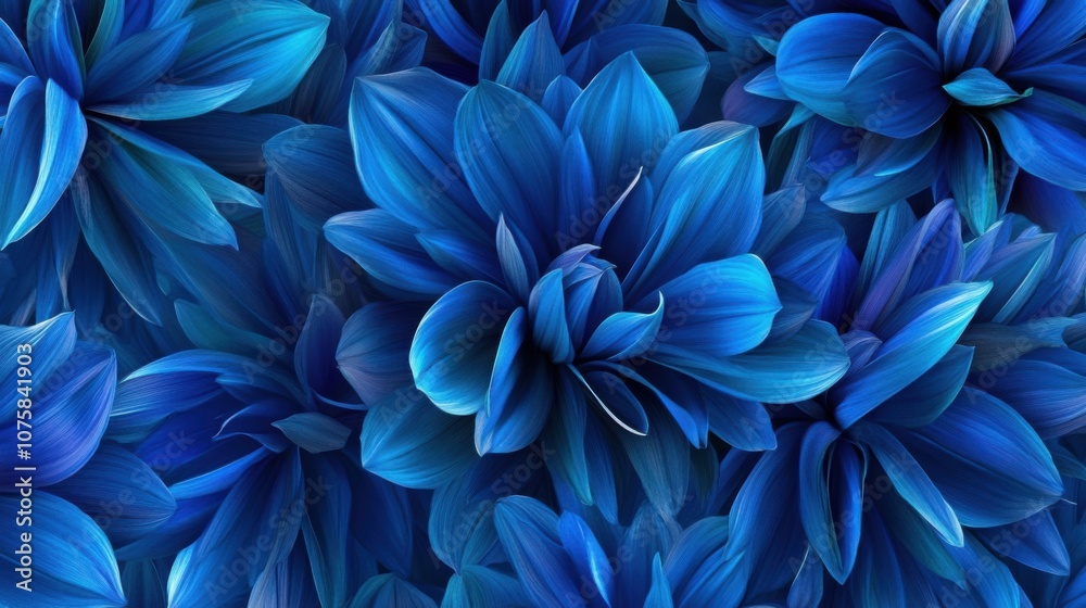 Obraz premium A seamless floral arrangement with vibrant blue petals