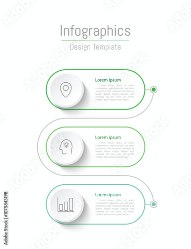 Infographic 3 options design elements for your business data. Vector Illustration.