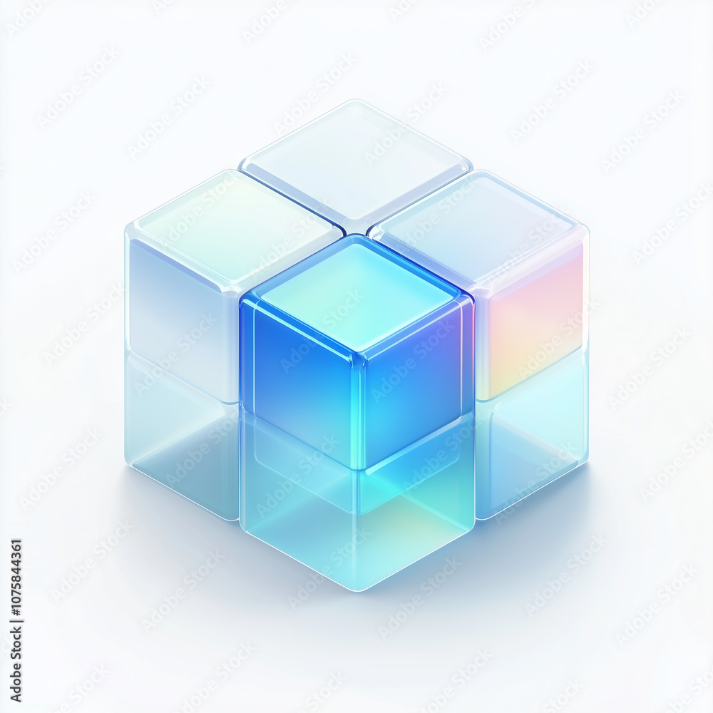 Fototapeta premium abstract blue cube