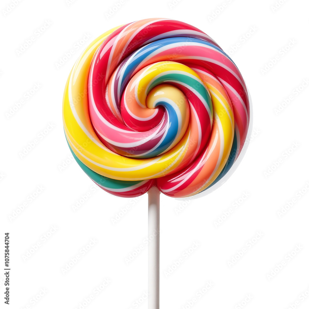 Colorful lollipop isolated on transparent PNG background, perfect for candy advertisements Colorful lollipop isolated on transparent PNG background, perfect for candy advertisements