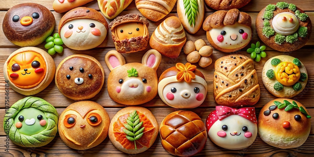 Adorable and Whimsical Bread Designs on a Clear Background Perfect for Culinary Projects and Creative Illustrations Adorable and Whimsical Bread Designs on a Clear Background Perfect for Culinary Projects and Creative Illustrations