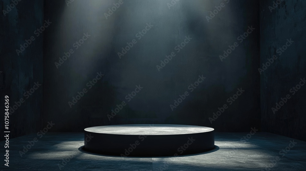 A Circular Platform Illuminated by Two Beams of Light in a Dark Room A Circular Platform Illuminated by Two Beams of Light in a Dark Room