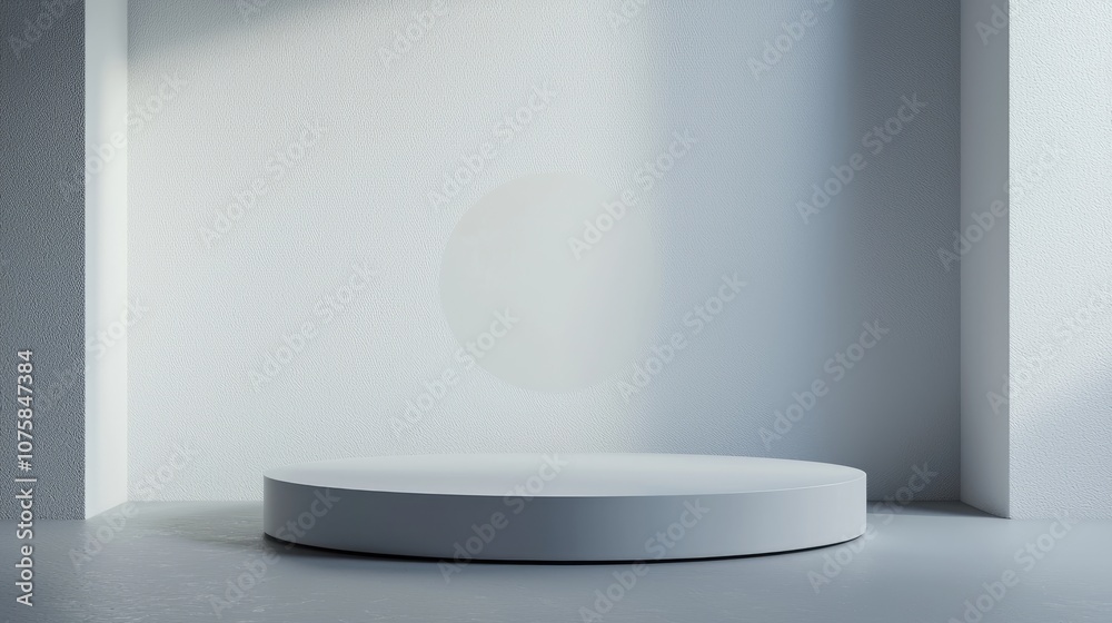Minimalist White Pedestal in a White Room