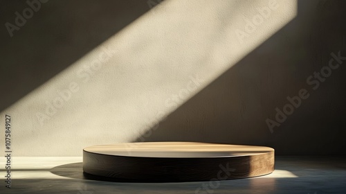Wooden Platform with Natural Light and Shadows