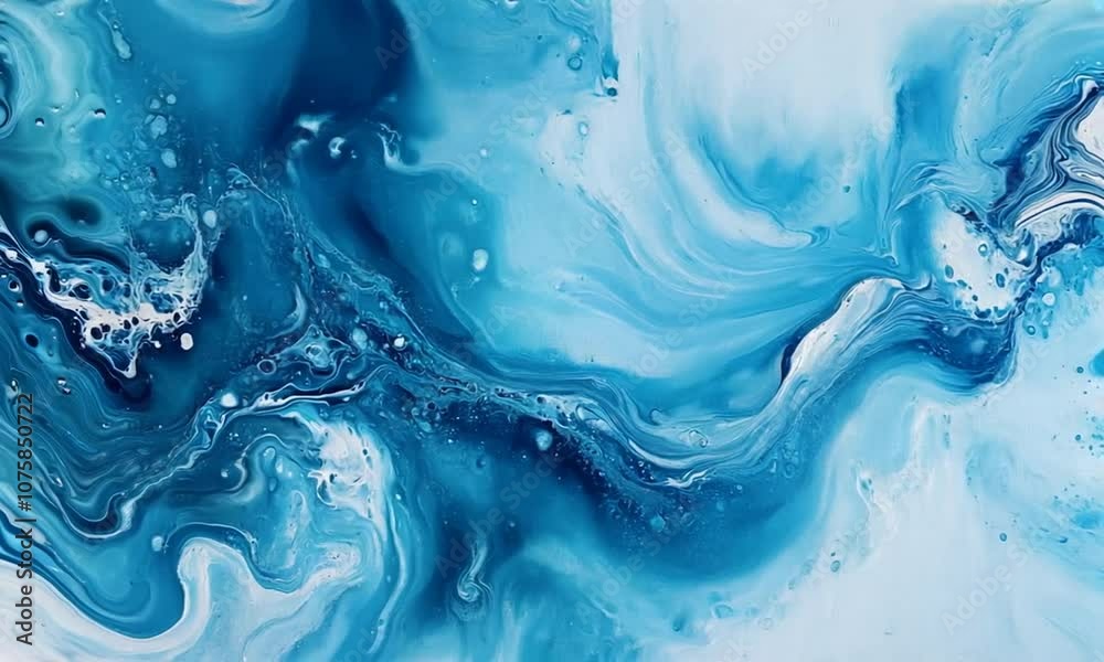 Fluid Blue and White Abstract Marble Effect With Swirls and Textures : Generative AI Fluid Blue and White Abstract Marble Effect With Swirls and Textures : Generative AI