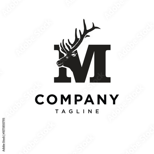 Letter M Elk Logo Icon Vector