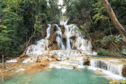 Kuang Si Waterfalls Turquoise Water Pools