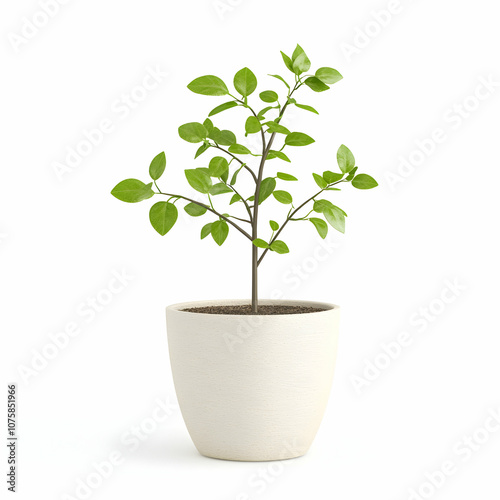 Green Plant in White Pot, potted plant, houseplant, indoor plant, green leaves, ceramic pot