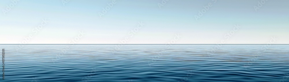 Obraz premium Tranquil Horizon: Calm Azure Waters Meeting a Soft Pastel Sky Reflecting Serenity and Peacefulness in a Scenic Coastal Landscape at Dawn or Dusk