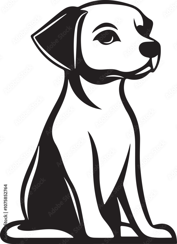 Obraz premium Dog Silhouette Vector Art Illustration