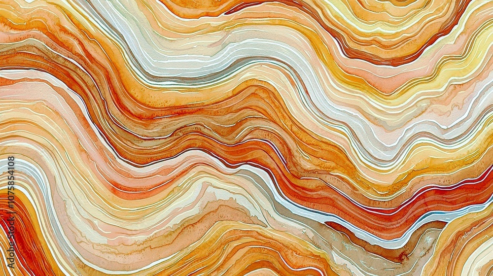 Beautiful abstract texture showcasing flowing waves of warm earth tones, including orange, brown, cream, and white, perfect for backgrounds or artistic designs. Beautiful abstract texture showcasing flowing waves of warm earth tones, including orange, brown, cream, and white, perfect for backgrounds or artistic designs.