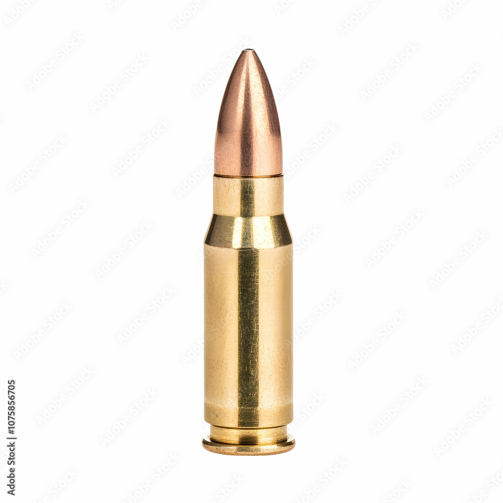 Bullet isolated on white background, ammunition, cartridge, firearm, gun, weapon Bullet isolated on white background, ammunition, cartridge, firearm, gun, weapon